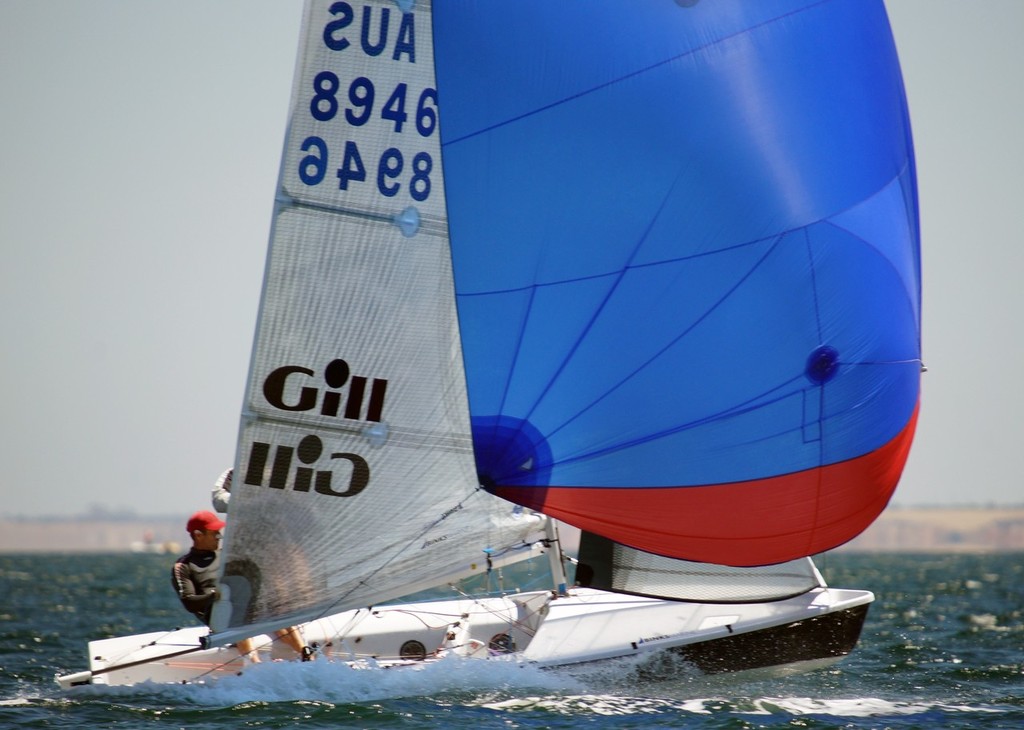 In dying breezes the downwind legs were critical - 55th International 505 Australian Nationals 2013 © Kym Gregory